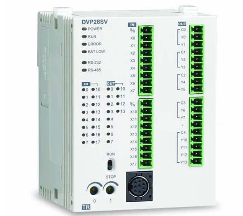 DVP20SX211R 20 Point, 8DI, 6DO, 4AI, 2AO (Relay), 24V DC Power, 2 шины расширения, USB, SLIM